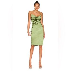 NWT Revolve Superdown Billie Drape Midi Dress in Green